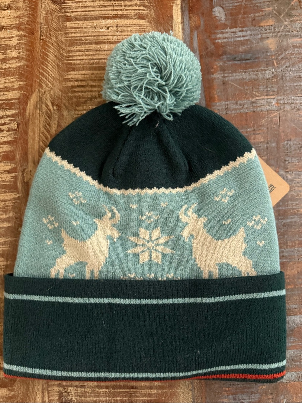 NWT The Landmark Project Green/Blue Knit Winter Beanie Glacier National Park - Picture 2 of 2
